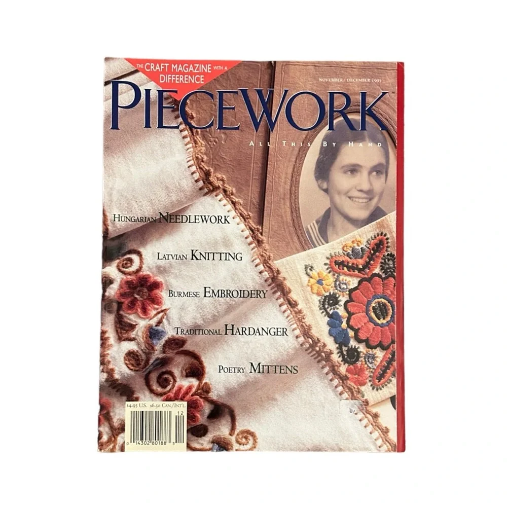 Vintage 1995 PIECEWORK Magazines Complete Year Needlework Embroidery Cottagecore